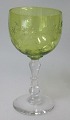 White wine 
glass with 
light green 
bowl, 20th 
century. With 
grindings on 
corpus. H .: 
13.2 cm. ...