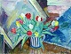 Naur, Albert 
(1889 - 1973) 
Denmark: Still 
life with 
tulips on a 
table. Oil on 
canvas. Signed 
.: ...