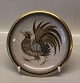 000-2568 RC 
Tray - grey 
with Cock in 
black and gold 
17.5 cm Royal 
Copenhagen 
Crackleware  
...