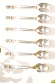 Georg Jensen 
sterling silver 
925. Acorn 
silver 
flatware, 
pattern no. 62. 
    Acorn mocha 
spoon # ...