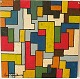 Von Gusiko f. 
1923: Labyrinth 
of colors, 
designs. Von 
Gusiko 83, oil 
on board. H: 
45x45 cm.
