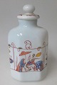 Tea caddy in 
opal glass with 
enamel, 
Baroque, 18th 
century. Hand 
Painted. With 
painted 
stopper. ...