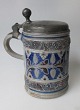 German antique 
stoneware mug 
with pewter 
lid, 1769. Salt 
Glaze. 
Decorated with 
foliage. Cover 
...