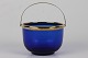 Old danish 
sugar bowl made 
of dark blue 
glass by 
Holmegaard
Height without 
handle 8,5 cm - 
...