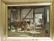 Godfred 
Christensen 
1845-1928. 
Painting Stable 
interior from 
Sophienholm. 
Painted 1871. 
...