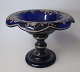 Glass bowl in 
cobalt blue 
glass with 
enamel 
decoration, 
Germany, around 
1900. Round 
foot, molded 
...