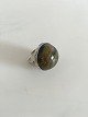 Georg Jensen 
Sterling Silver 
Ring with Stone 
No 90C. Ring 
Size 57 / US 8. 
Weighs 19 g / 
0.55 oz.