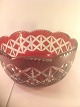 Crystal dish 
with red 
overlay glass
and cuts.
Presumably 
Holmegaard - 
Funen ...