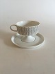 Rosenthal Bjorn 
Wiinblad 
designed Cup on 
Foot with 
Saucer. White 
with Grey 
Pattern. Cup 
measures ...