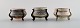 3 Russian salt 
cellar with 
glass insert, 
approx. 1900.
Marked.
Measures: 5 x 
3 cm.
In good ...