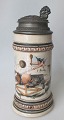 Cognition mugs 
with pewter 
lids from 
German cone 
club, 1894. 
Hand Painted 
with pigs, 
cones and ...