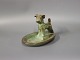 Small ceramic 
dish with a dog 
figurine in 
Brown and green 
colors by 
Michael 
Andersen & Son.
H - ...