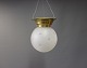 Ceiling lamp in brass and frosted glass dome. the lamp has been refurbished.
5000m2 showroom.