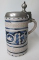 German 
westenwälder 
mugs, around 
1700, 
stoneware, with 
gray salt 
glaze. With 
manganese ...