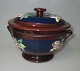 English luster 
tureen with 
lid, 19th 
century. Glaze 
with blue, 
decorated with 
flowers. With 
...