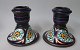 Par Gouda 
candlesticks, 
20th century. 
Netherlands. 
Faience. Hand 
painted. 
Polychrome 
decorated. ...