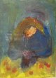 Moller, Henny 
(1933-2014) 
Denmark: A 
figure. 
Watercolor. 30 
x 21.5 cm. 
Signed: Henny 
...