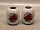 Bing and 
Grondahl Pair 
of red rose 
vases 8 cm 
Marked with the 
three Royal 
Towers of 
Copenhagen. ...