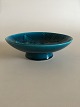 Bing & Grondahl 
Cathinka Olsen 
Stoneware Bowl 
on Foot No 1493 
with Blue 
Glaze. In 
perfect ...