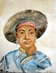 Chinese artist, 
19th century: 
Portrait of a 
woman. 
Watercolor. 
Signed .: W. 
Thien. 32 x 25 
cm. ...