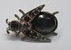 Brooch in gold plated silver with grenades in the form of beetle, 19th century. L .: 2,3 cm. ...