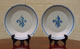 Porcelain. Pair 
of Quimper 
plates ca. 1880 
with 
fleur-de-lis