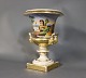 Porcelain vase 
decorated with 
gold and house 
motif by B&G.
H - 27 cm and 
Dia - 19 cm.