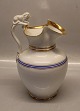 Bing and 
Grondahl 
Antique lion 
pitcher with 
gold and blue 
lines  25.5 cm 
and original 
lid Marked ...