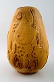Mari Simmulson 
for 
Upsala-Ekeby 
art pottery 
vase. Fish in 
relief.
Beautiful 
glaze in yellow 
...