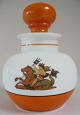 Carafe of white 
opal glass, 
with 
decorations in 
orange and 
gold. With 
seahorses, 
transfer ...