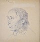 Raadsig, Peter 
(1806 - 1882) 
Denmark .: 
Portrait of a 
man. Lead on 
paper. Signed: 
P. Raadsig. 14 
...