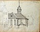 Danish Golden 
Age artist 
(19th century): 
Garnisions 
Church, seen 
from 
Slagterhuset. 
Indian Ink ...