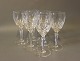 Set of 6 
faceted 
whitewine glass 
from around the 
1930s.
H - 18 cm and 
Dia - 7 cm.