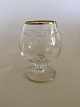 Lyngby Seagull 
Cognac Glass 
from Lyngby 
Glassworks. 8.5 
cm H. Glass 
service with 
gold on rim and 
...