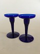 A pair of blue 
"Amager / 
Twist" 
Candlesticks 
from Kastrup 
Glassworks. 
Designed by 
Jacob E. Bang. 
...
