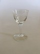 "Ejby" Cordial 
Glass from 
Holmegaard. 
8-8,5 cm H. 
Designed in 
1937 by Jacob 
E. Bang for 
Holmegaard.
