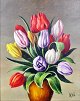 Westphal, Anna, 
(1868 - 1950). 
Tulips. Oil on 
plate. Signed: 
Monogram. 30 x 
24 cm.
Framed.
