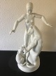 Large Bing & 
Grondahl Blanc 
de Chine 
Figurine of 
Lady with 
Mountain Lion 
by Henning ...