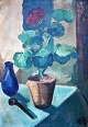 Bille, Willy 
Carl (1889 - 
1944) Denmark: 
Potted plant. 
Oil on canvas. 
Signed: 
Monogram. 70 x 
48 ...