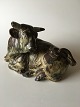 Royal Copenhagen Knud Kyhn Stoneware Figurine of a Resting Bull No. 2595. Measures 25 cm H. 37 ...