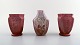 Three Kähler 
vases with 
luster glaze, 
Karl Hansen 
Reistrup.
With the three 
Danish lions, 
the ...