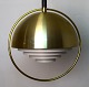 Scandinavian 
designer, brass 
ceiling lamp.
In good 
condition, 
wear.
Measures: 35 
cm. x 35 cm.