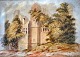 English artist (19th century) Ruins. Watercolors. 2 pcs. 20 x 28 cm.Framed.