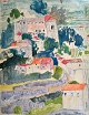 Dragshøj, 
Therese (1909 - 
1998) Denmark. 
View of Scala. 
Watercolor. 
Signed: Therese 
Dragshøj. 45 
...