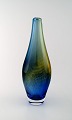 LARGE Sven 
Palmqvist, 
Orrefors KRAKA 
art glass vase, 
net pattern in 
blue and 
yellow-green. 
...