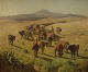 François LAURET 
(1820-1868), 
French artist, 
oil on wood, 
'Algerian 
Herdsmen'.
Signed at the 
...
