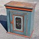 Danish painted hanging cabinet 1829. Inside with 5 drawers. Painted pine wood. On door paintings ...