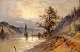 Müller, H (19th Century) Germany: River Landscape. Watercolor. Signed: H. Müller 1899. 35 x 53 cm.