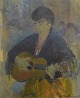 Johannes Meyer 
Andersen 
(1918-2005) 
Listed Danish 
artist, street 
musician from 
Nice, oil on 
...