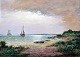 Larsen, Emil. Denmark. Marine. Watercolor. Signed. 30 x 42 cm.Framed.